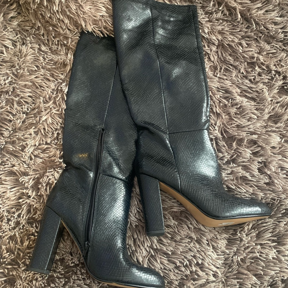 Croc Embossed Faux Leather Boot